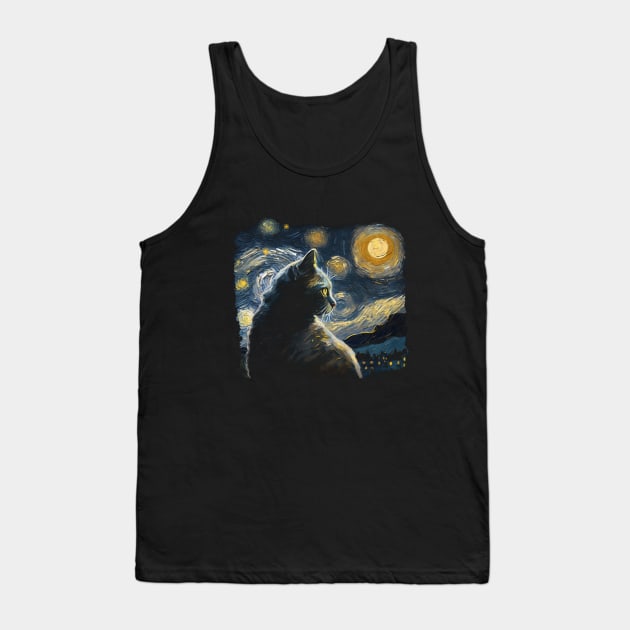 Impressionism Cat Tank Top by ArtRoute02